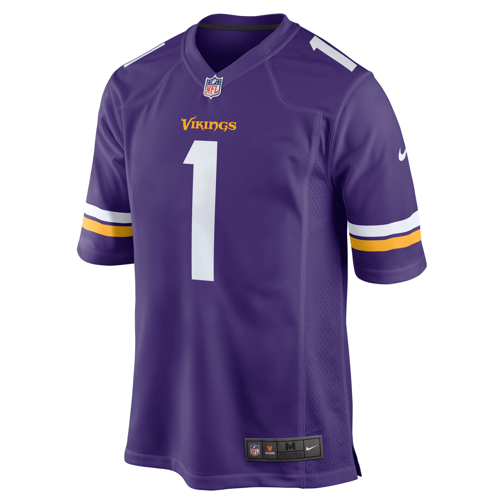 Men's Minnesota Vikings Number 1 Dad Purple Game Jersey