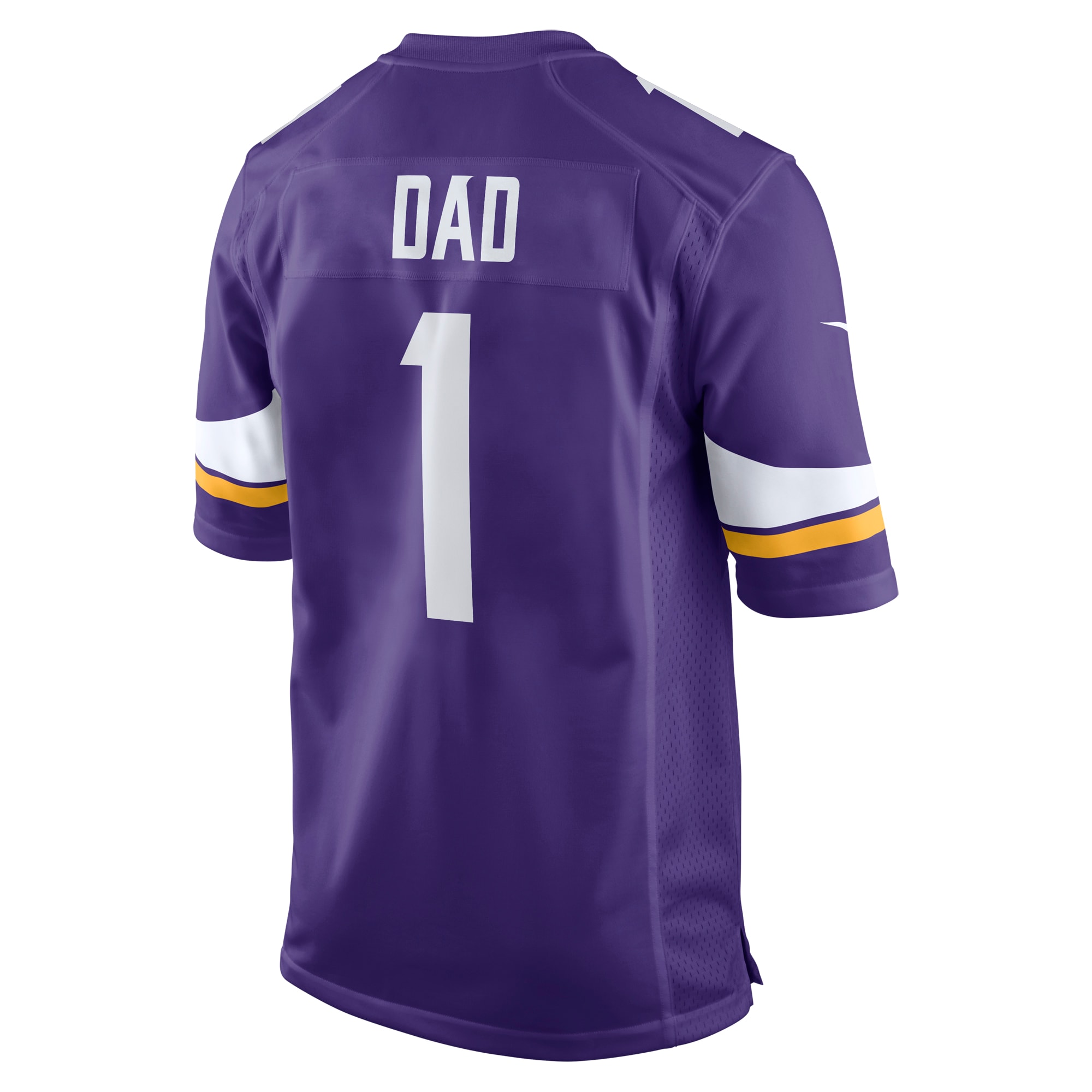 Men's Minnesota Vikings Number 1 Dad Purple Game Jersey