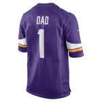 Men's Minnesota Vikings Number 1 Dad Purple Game Jersey
