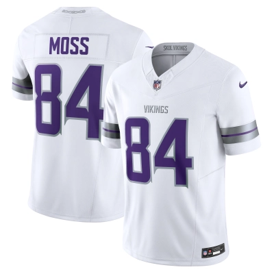 Men's Minnesota Vikings Randy Moss White Alternate Vapor F.U.S.E. Retired Player Limited Jersey 01