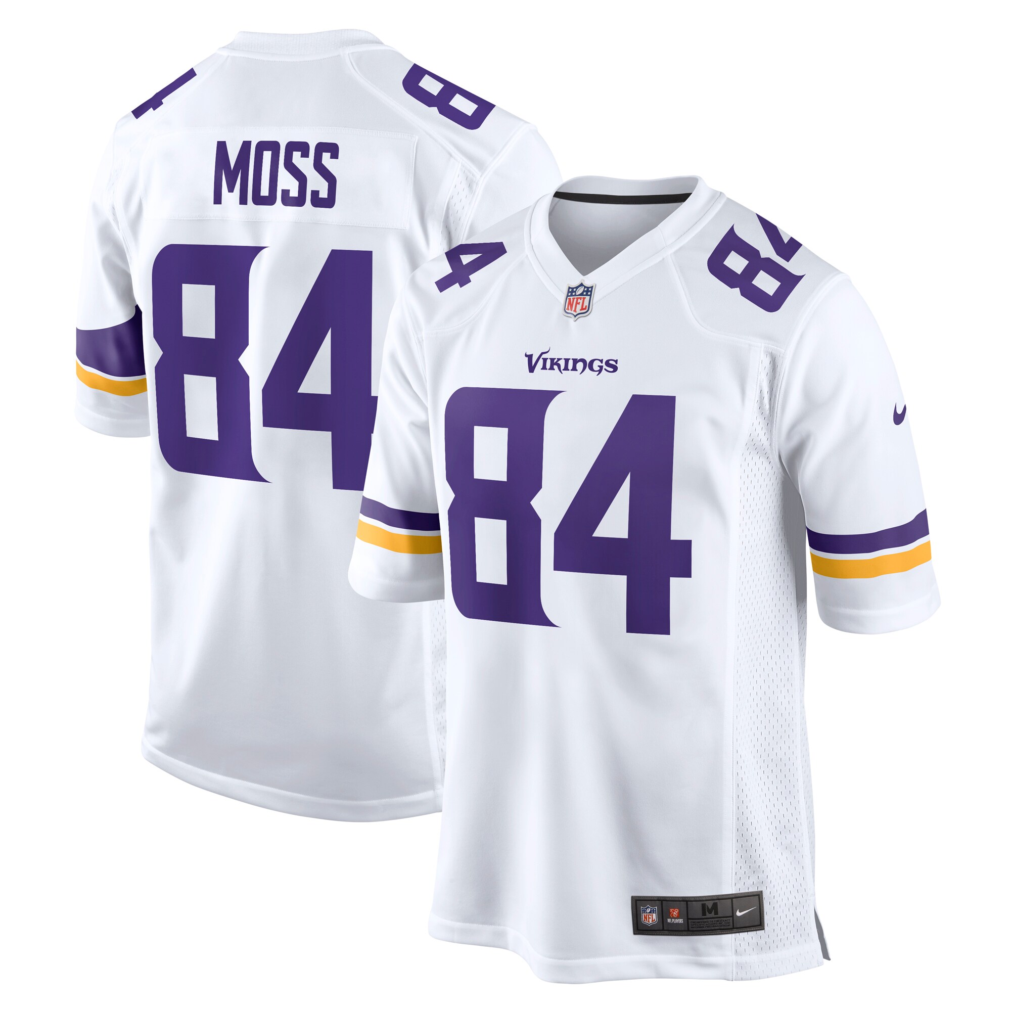 Men's Minnesota Vikings Randy Moss White Retired Player Game Jersey