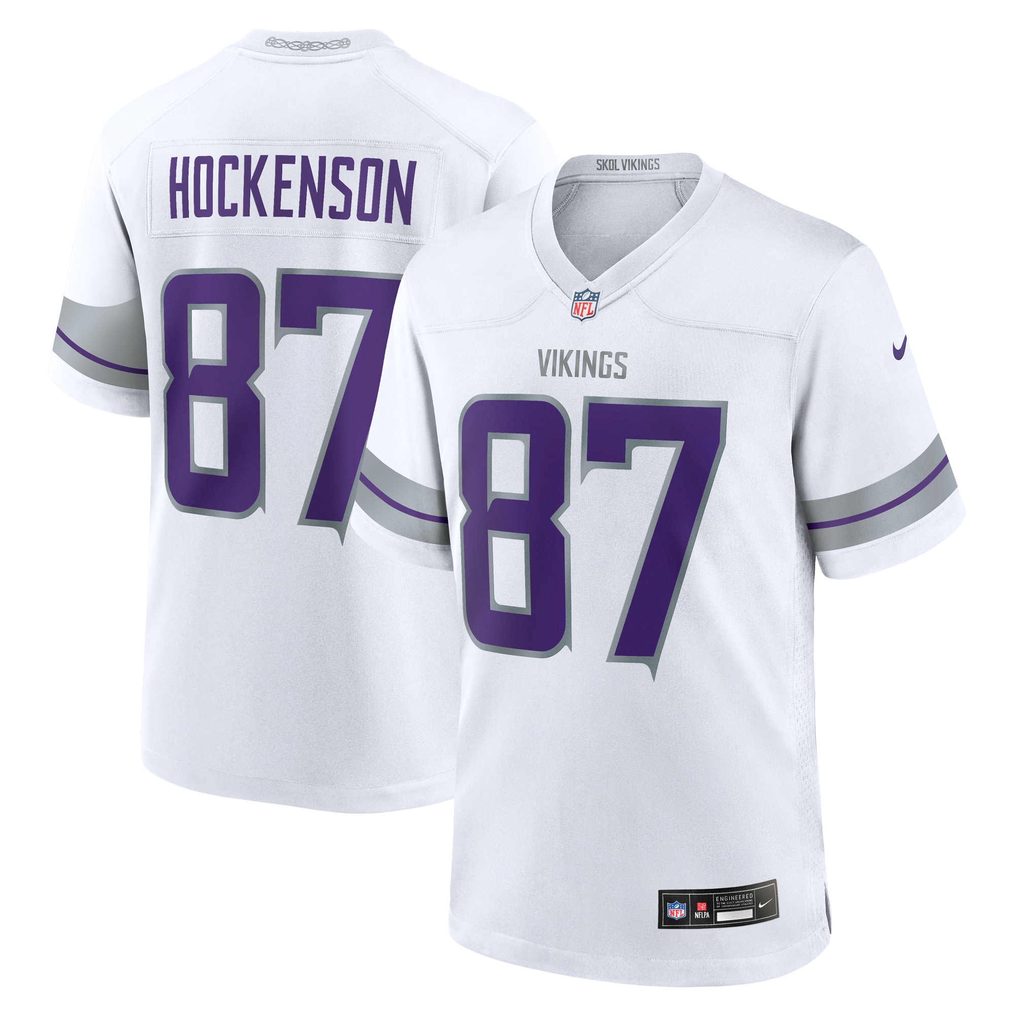Men's Minnesota Vikings T.J. Hockenson White Alternate Game Player Jersey