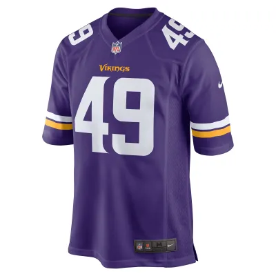 Men's Minnesota Vikings Tanner Vallejo Purple Team Game Jersey 02
