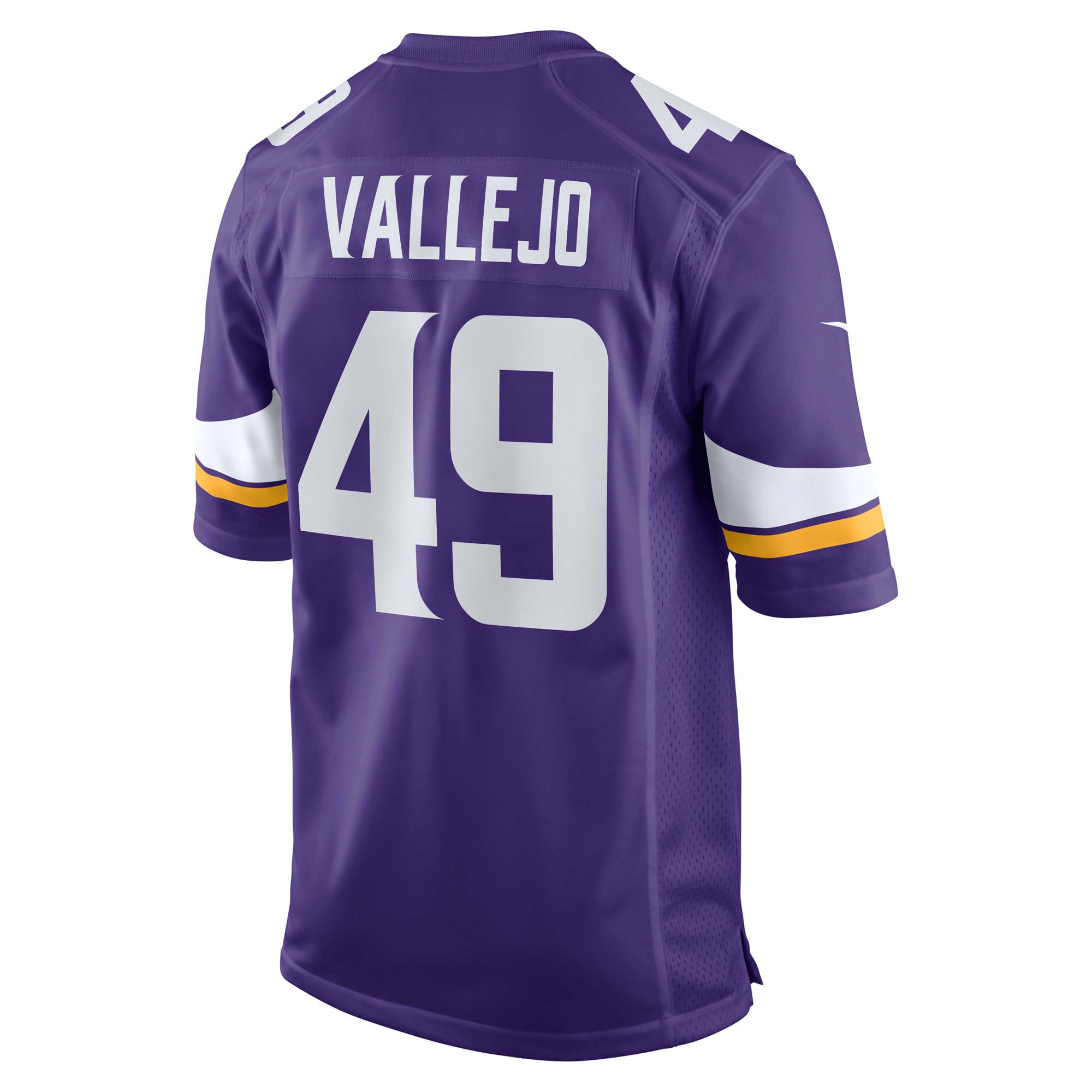 Men's Minnesota Vikings Tanner Vallejo Purple Team Game Jersey