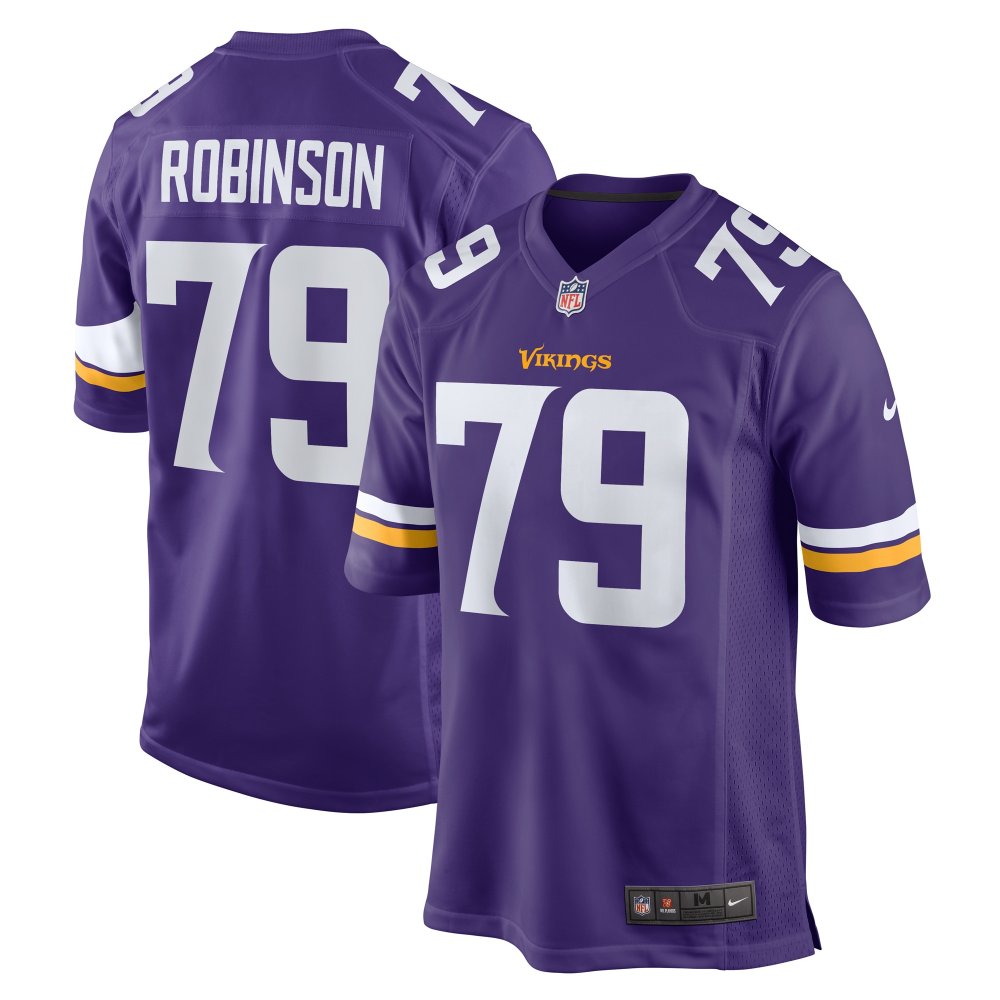 Men's Minnesota Vikings Tyrese Robinson  Purple Team Game Jersey