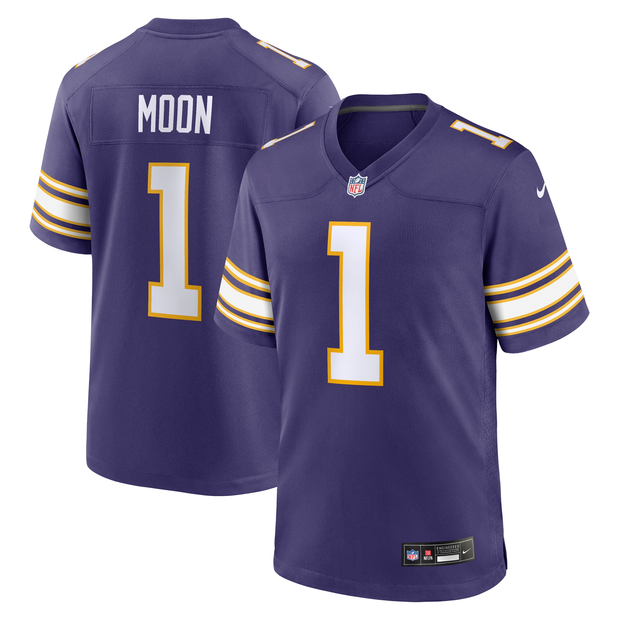 Men's Minnesota Vikings Warren Moon Purple Classic Retired Player Game Jersey