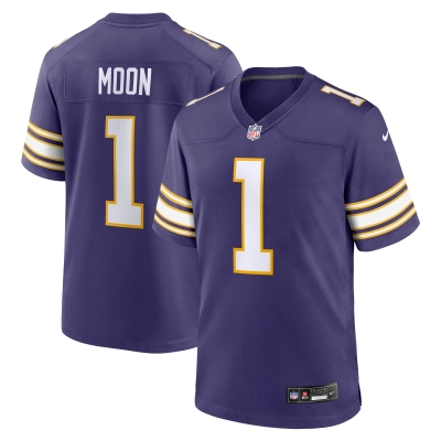 Men's Minnesota Vikings Warren Moon Purple Classic Retired Player Game Jersey 01