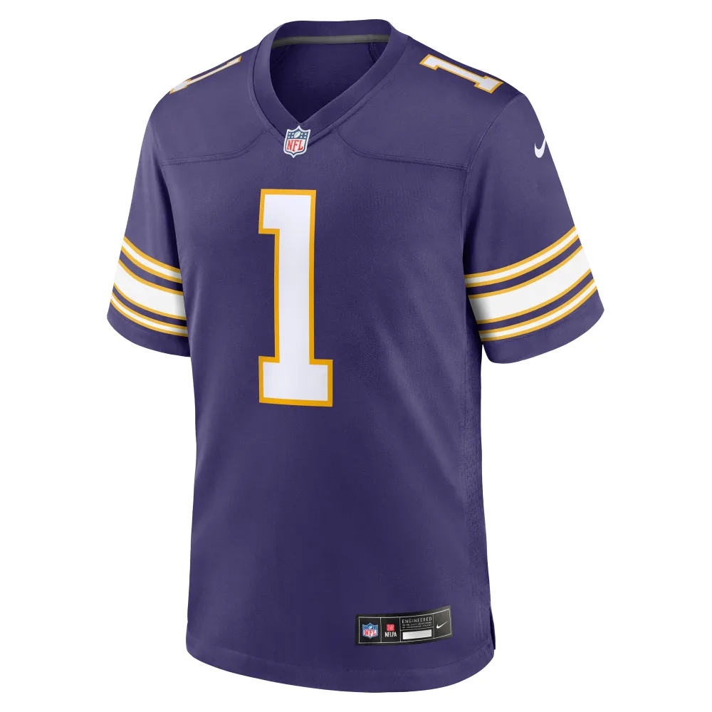 Men's Minnesota Vikings Warren Moon Purple Classic Retired Player Game Jersey