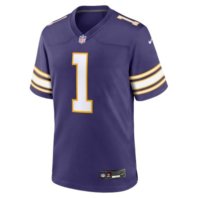 Men's Minnesota Vikings Warren Moon Purple Classic Retired Player Game Jersey 02