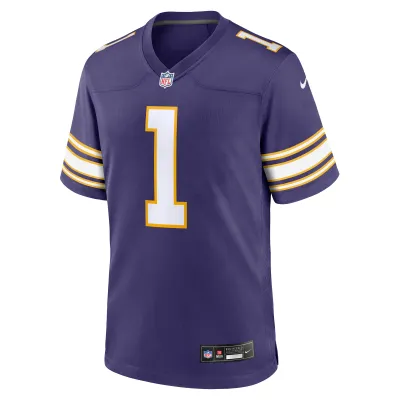 Men's Minnesota Vikings Warren Moon Purple Classic Retired Player Game Jersey 02