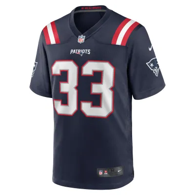 Men's New England Patriots Anfernee Jennings  Navy Team Game Jersey 02