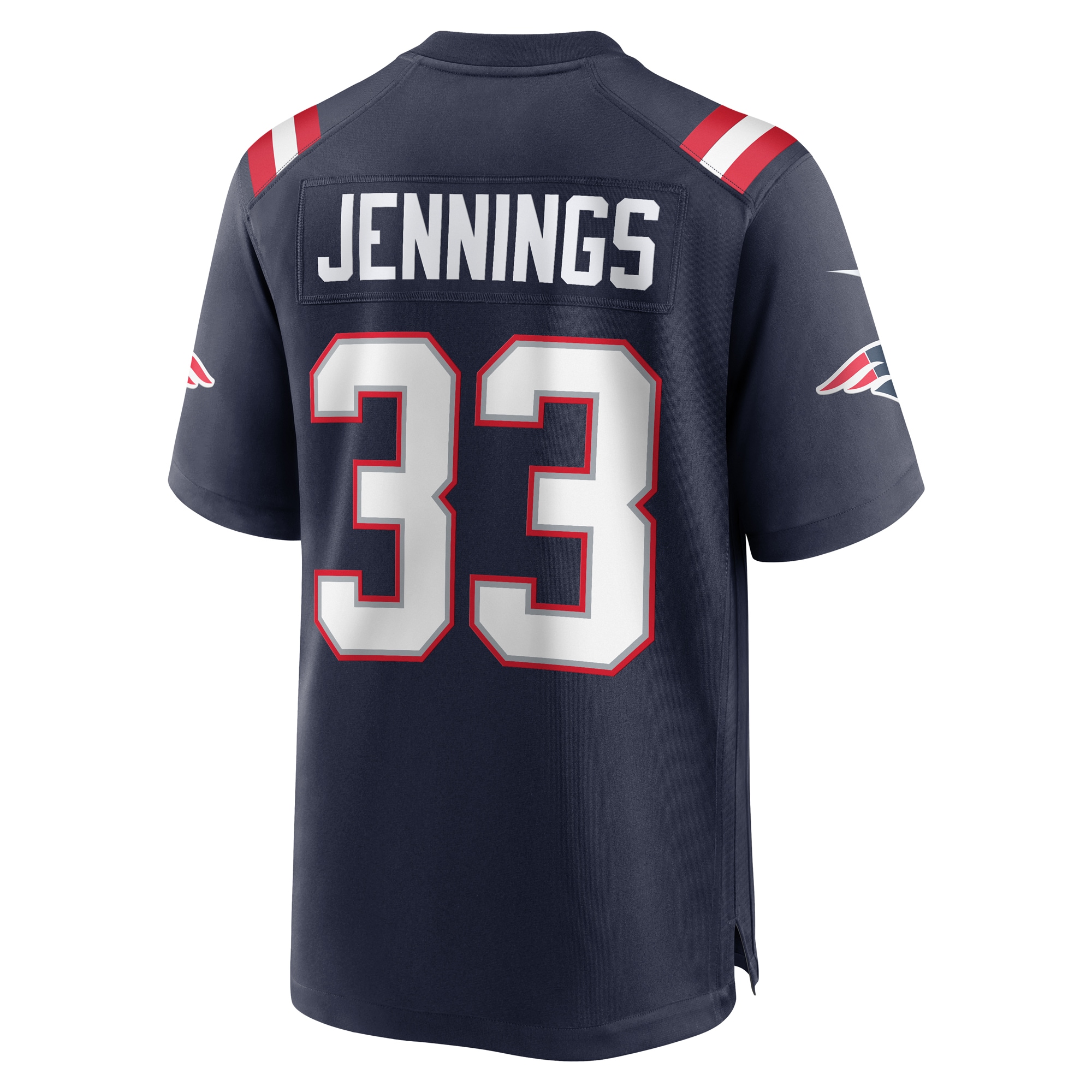 Men's New England Patriots Anfernee Jennings  Navy Team Game Jersey