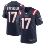Men's New England Patriots Bryce Baringer  Navy Team Game Jersey