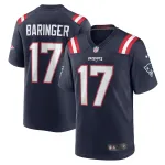 Men's New England Patriots Bryce Baringer  Navy Team Game Jersey