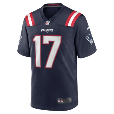 Men's New England Patriots Bryce Baringer  Navy Team Game Jersey 02