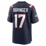 Men's New England Patriots Bryce Baringer  Navy Team Game Jersey