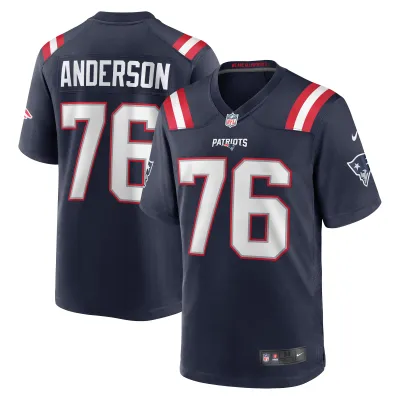 Men's New England Patriots Calvin Anderson Navy Game Jersey 01