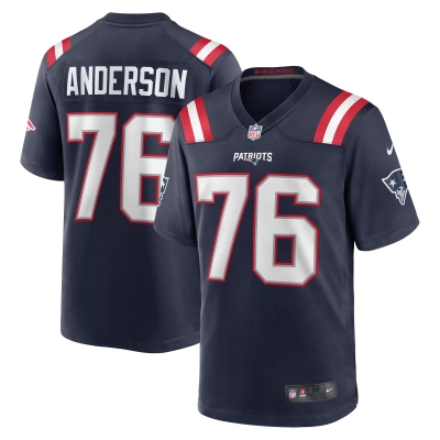 Men's New England Patriots Calvin Anderson Navy Game Jersey 01