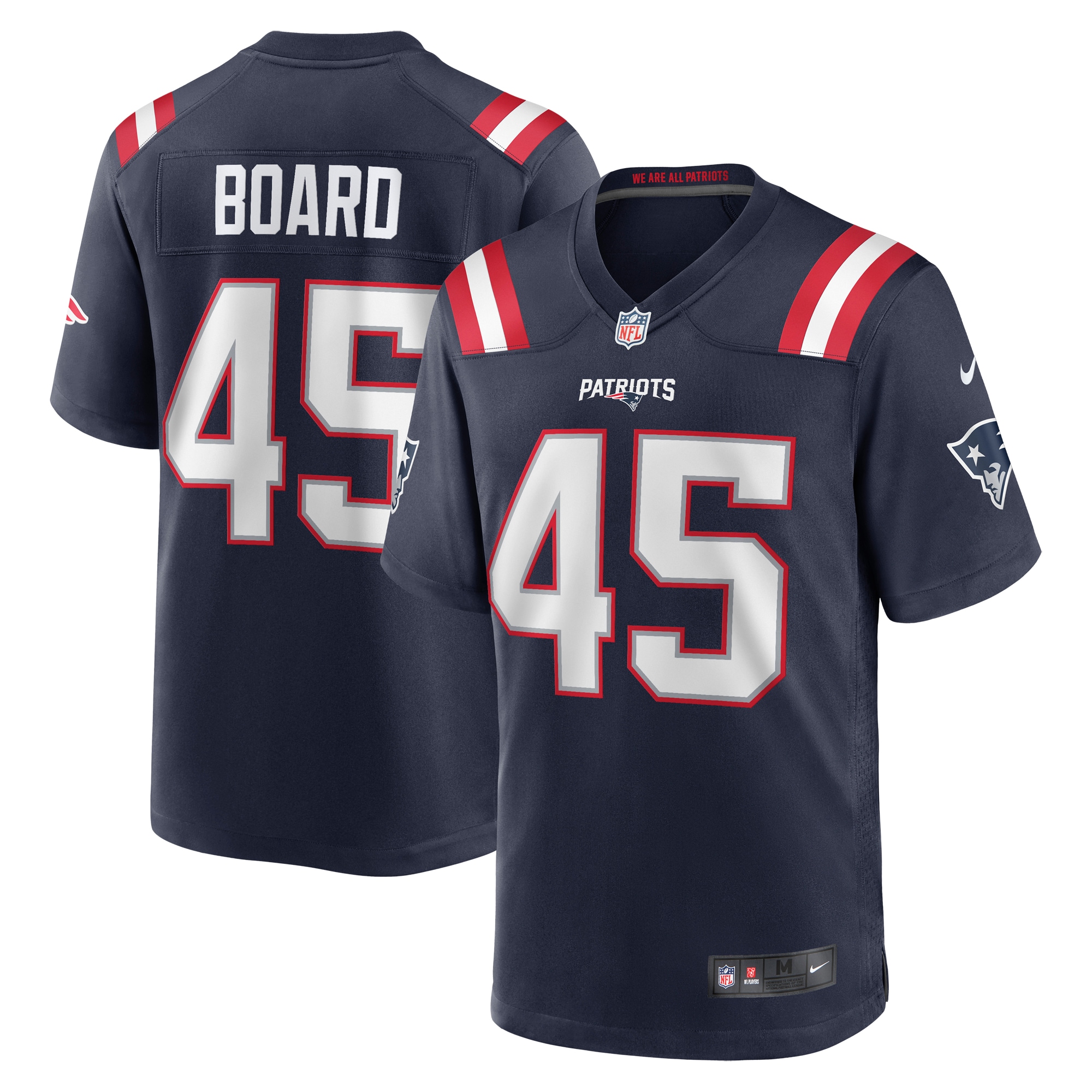 Men's New England Patriots Chris Board Navy Game Player Jersey
