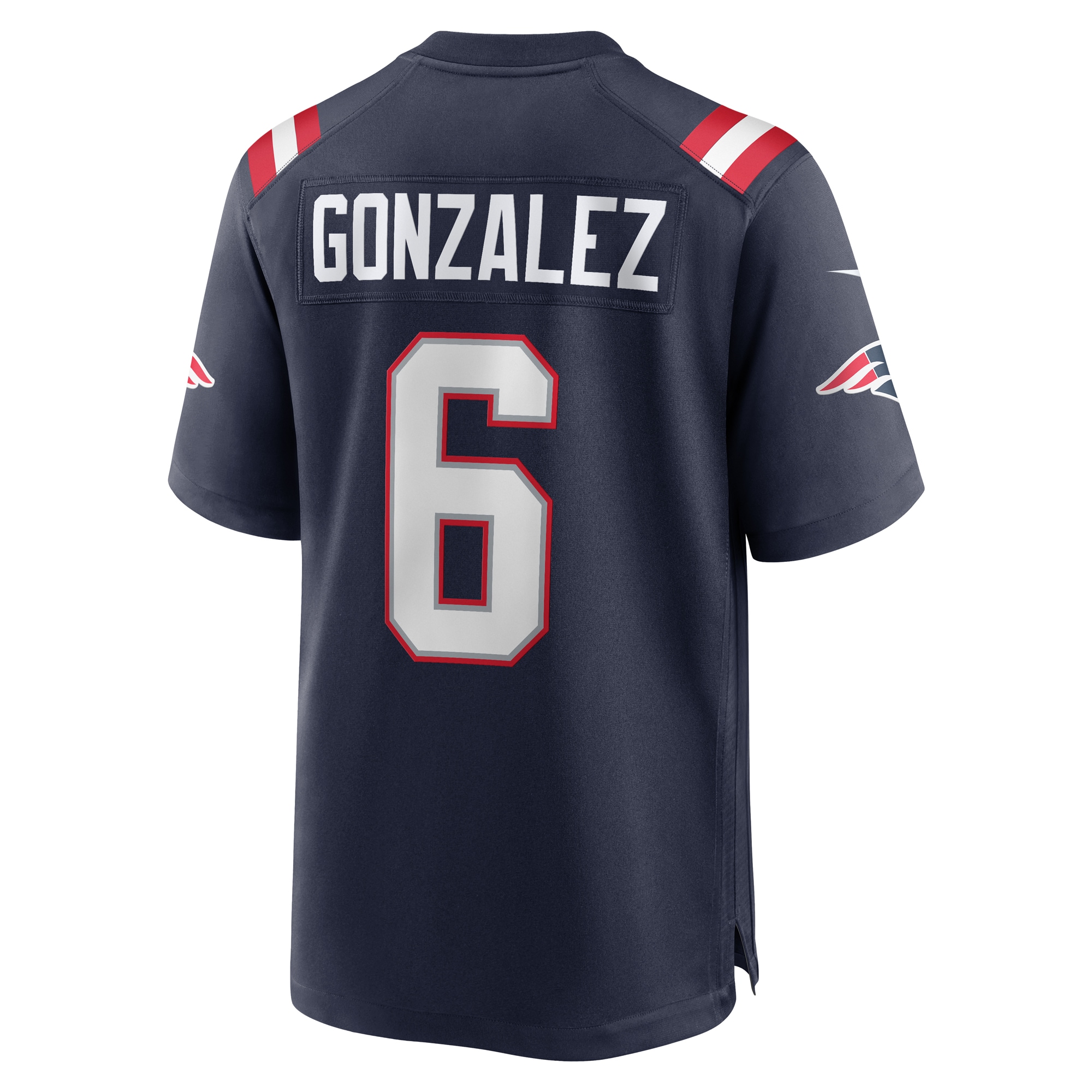 Men's New England Patriots Christian Gonzalez  Navy Team Game Jersey