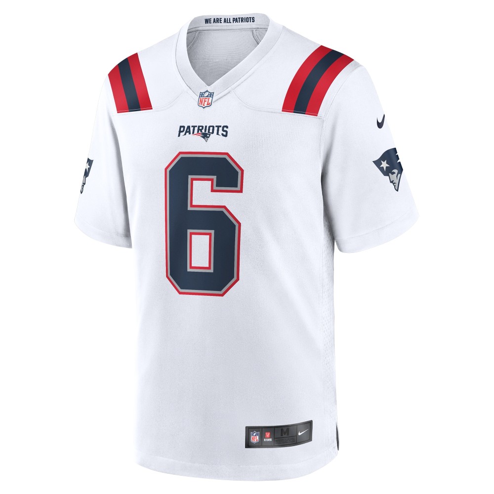 Men's New England Patriots Christian Gonzalez  White Game Jersey