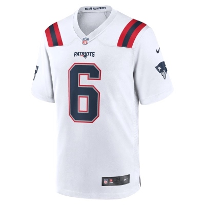 Men's New England Patriots Christian Gonzalez  White Game Jersey 02