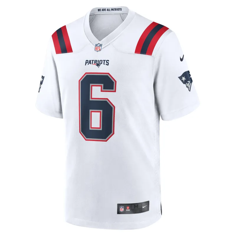 Men's New England Patriots Christian Gonzalez  White Game Jersey