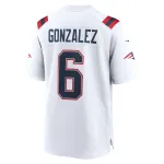 Men's New England Patriots Christian Gonzalez  White Game Jersey