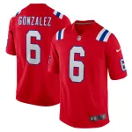 Men's New England Patriots Christian Gonzalez Red Alternate Team Game Jersey