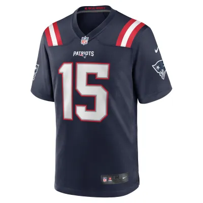 Men's New England Patriots Corliss Waitman Navy Game Jersey 02