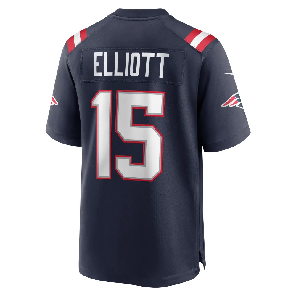 Men's New England Patriots Ezekiel Elliott Navy Game Player Jersey