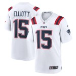 Men's New England Patriots Ezekiel Elliott White Game Player Jersey