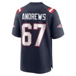 Men's New England Patriots Jake Andrews  Navy Team Game Jersey