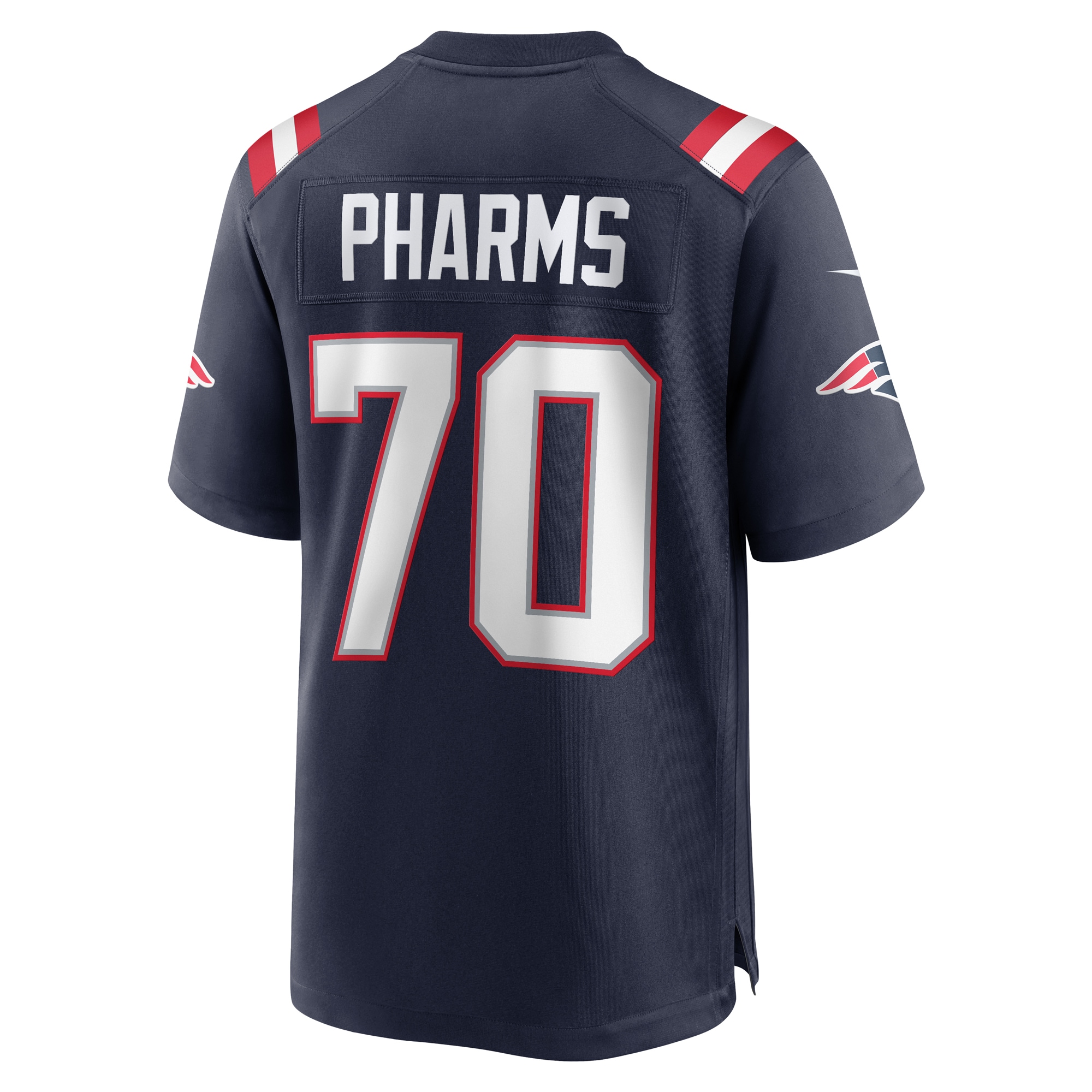 Men's New England Patriots Jeremiah Pharms Jr.  Navy Team Game Jersey