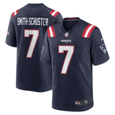 Men's New England Patriots JuJu Smith-Schuster Navy Game Player Jersey 01