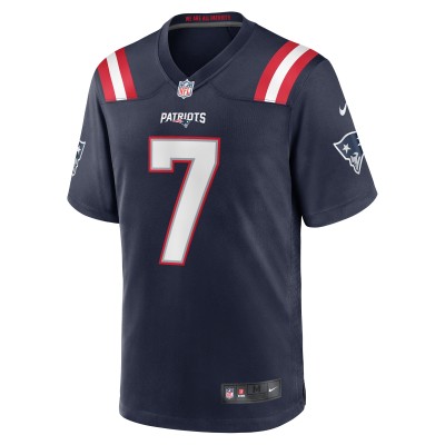 Men's New England Patriots JuJu Smith-Schuster Navy Game Player Jersey 02