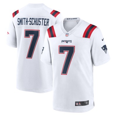 Men's New England Patriots JuJu Smith-Schuster White Game Player Jersey 01