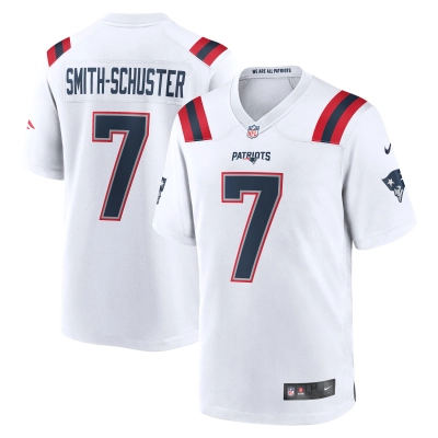 Men's New England Patriots JuJu Smith-Schuster White Game Player Jersey 01
