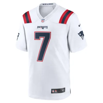 Men's New England Patriots JuJu Smith-Schuster White Game Player Jersey 02
