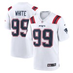 Men's New England Patriots Keion White  White Game Jersey