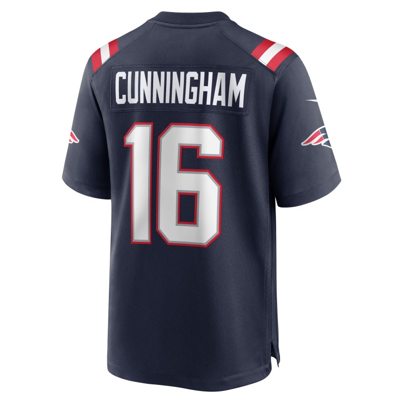 Men's New England Patriots Malik Cunningham  Navy Team Game Jersey