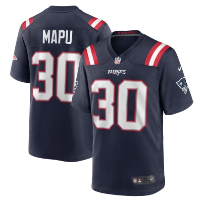 Men's New England Patriots Marte Mapu  Navy Team Game Jersey 01