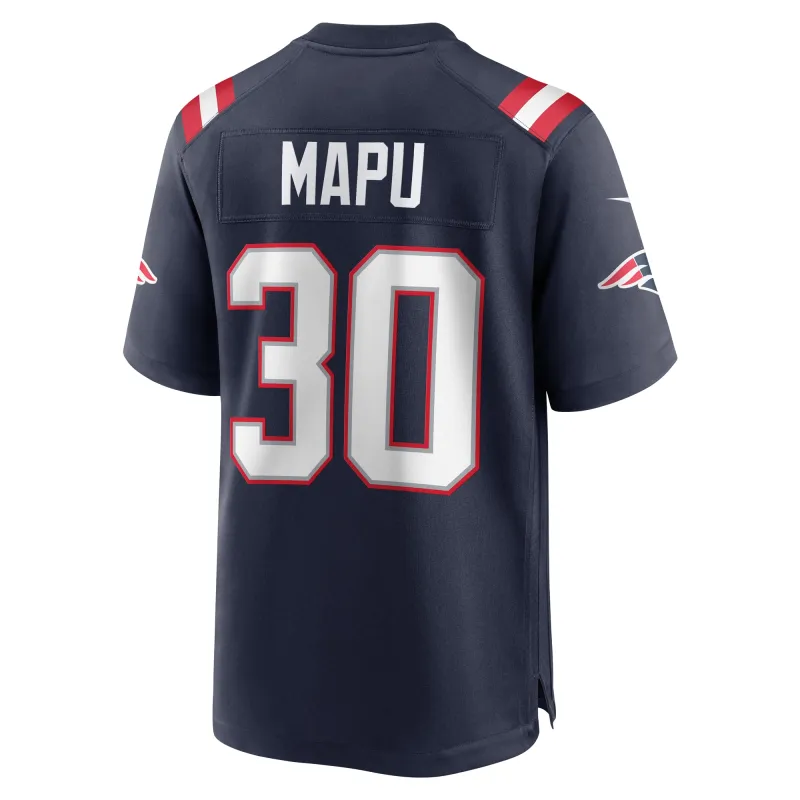 Men's New England Patriots Marte Mapu  Navy Team Game Jersey