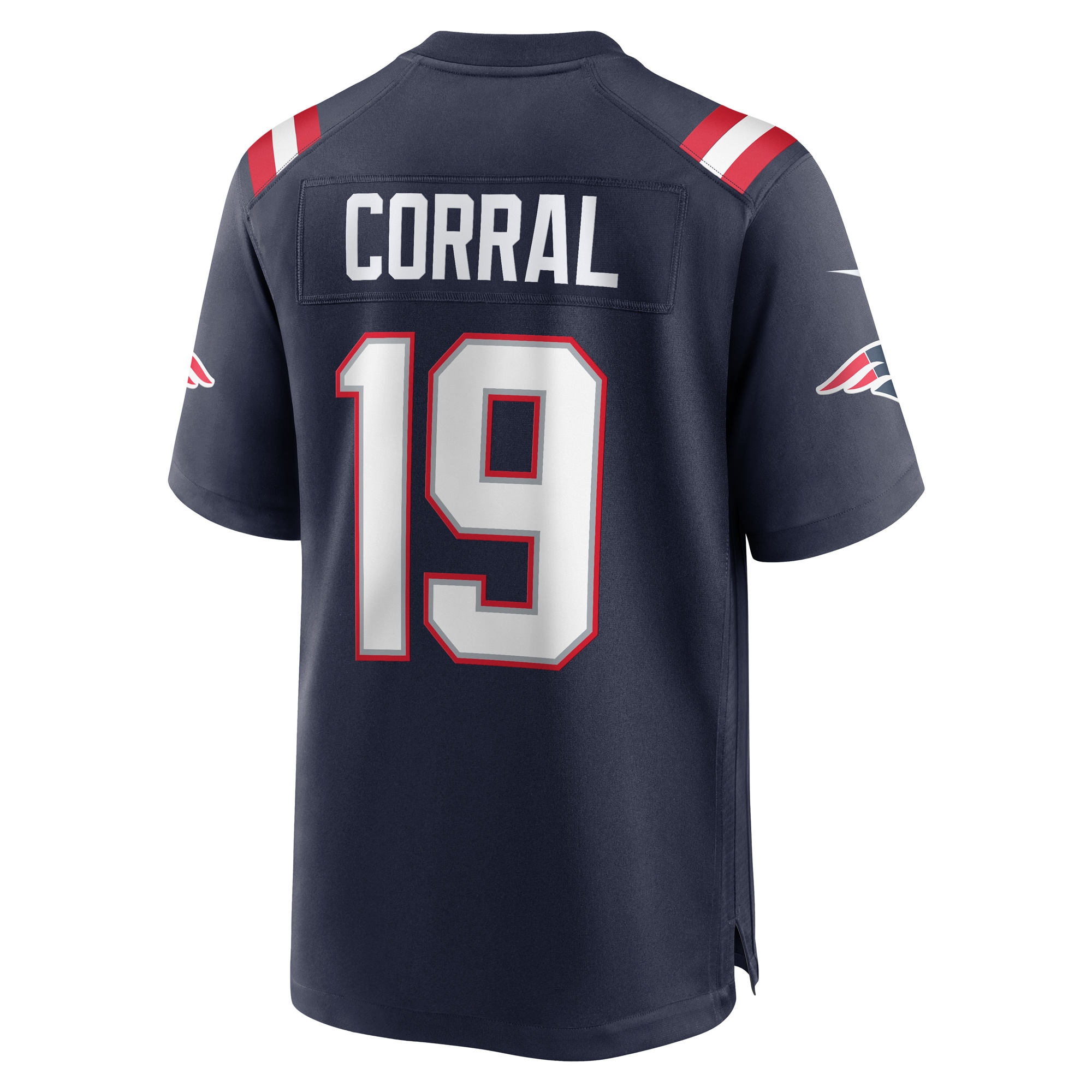Men's New England Patriots Matt Corral  Navy Team Game Jersey