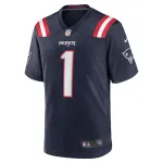 Men's New England Patriots Number 1 Dad Navy Game Jersey