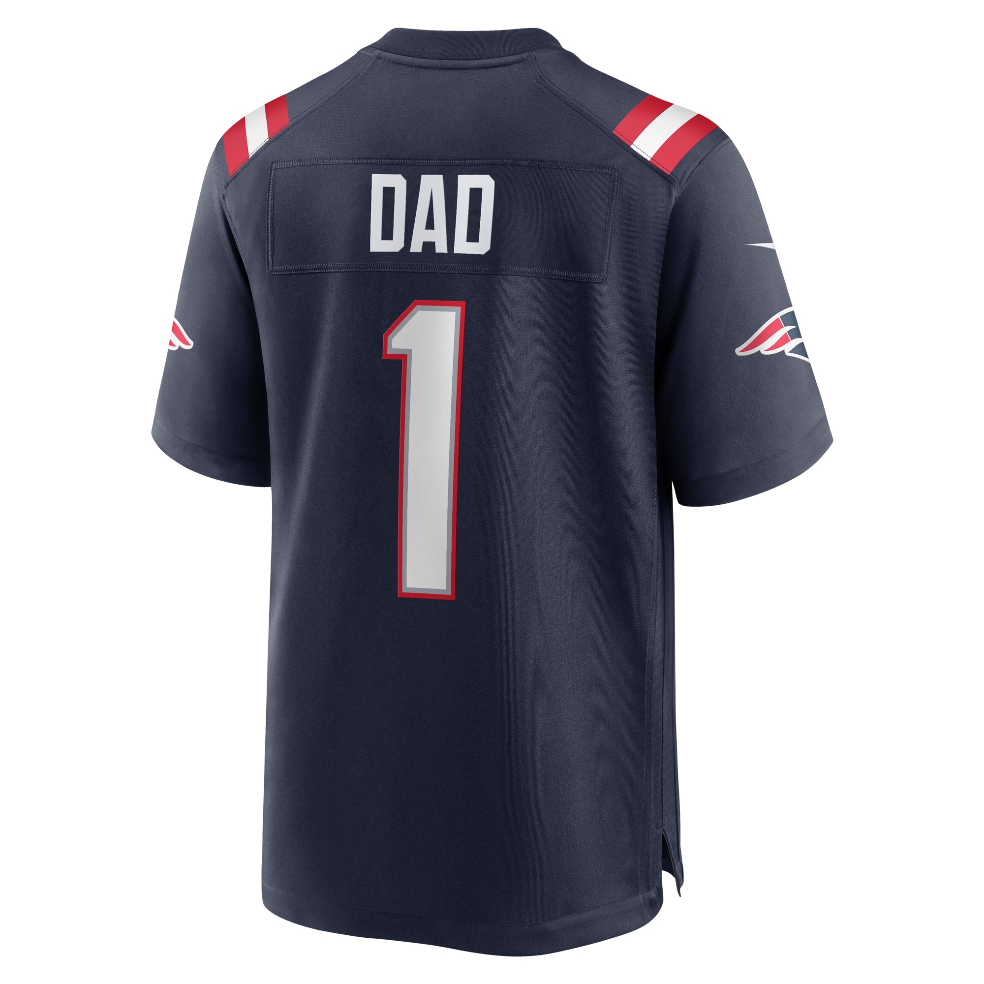 Men's New England Patriots Number 1 Dad Navy Game Jersey
