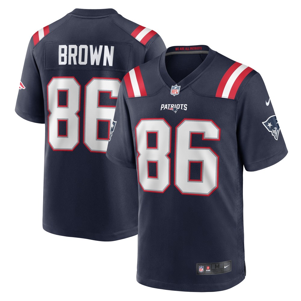 Men's New England Patriots Pharaoh Brown  Navy Team Game Jersey
