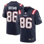 Men's New England Patriots Pharaoh Brown  Navy Team Game Jersey