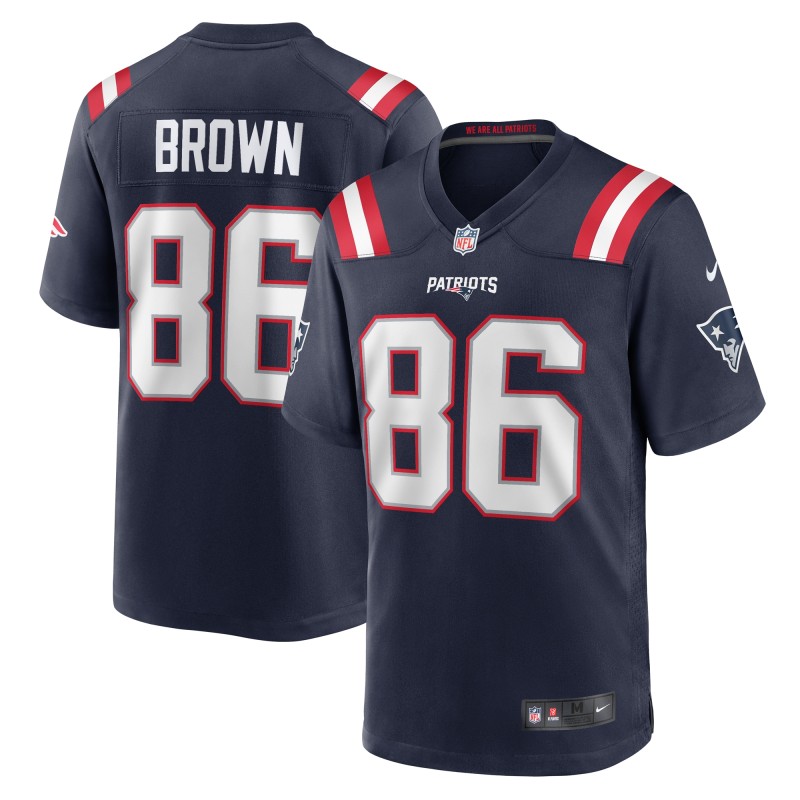 Men's New England Patriots Pharaoh Brown  Navy Team Game Jersey