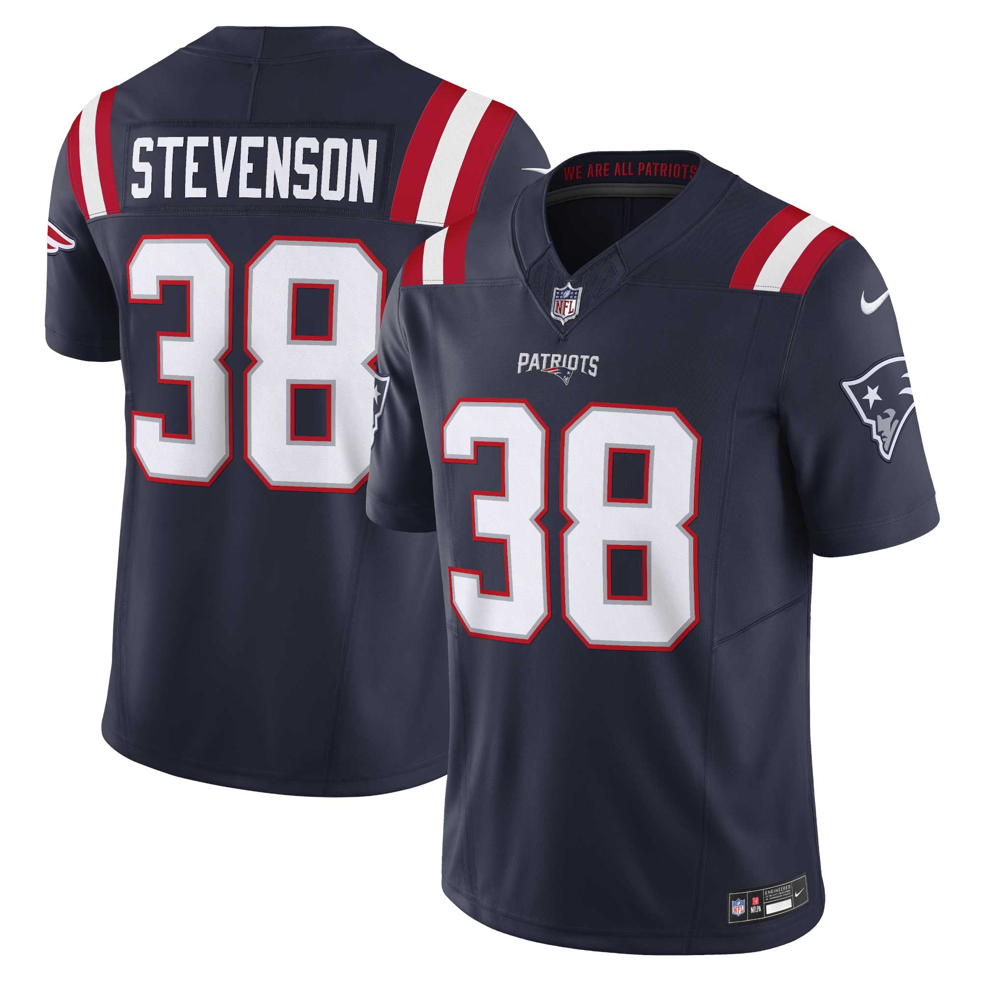 Men's New England Patriots Rhamondre Stevenson Navy Vapor F.U.S.E. Limited Jersey